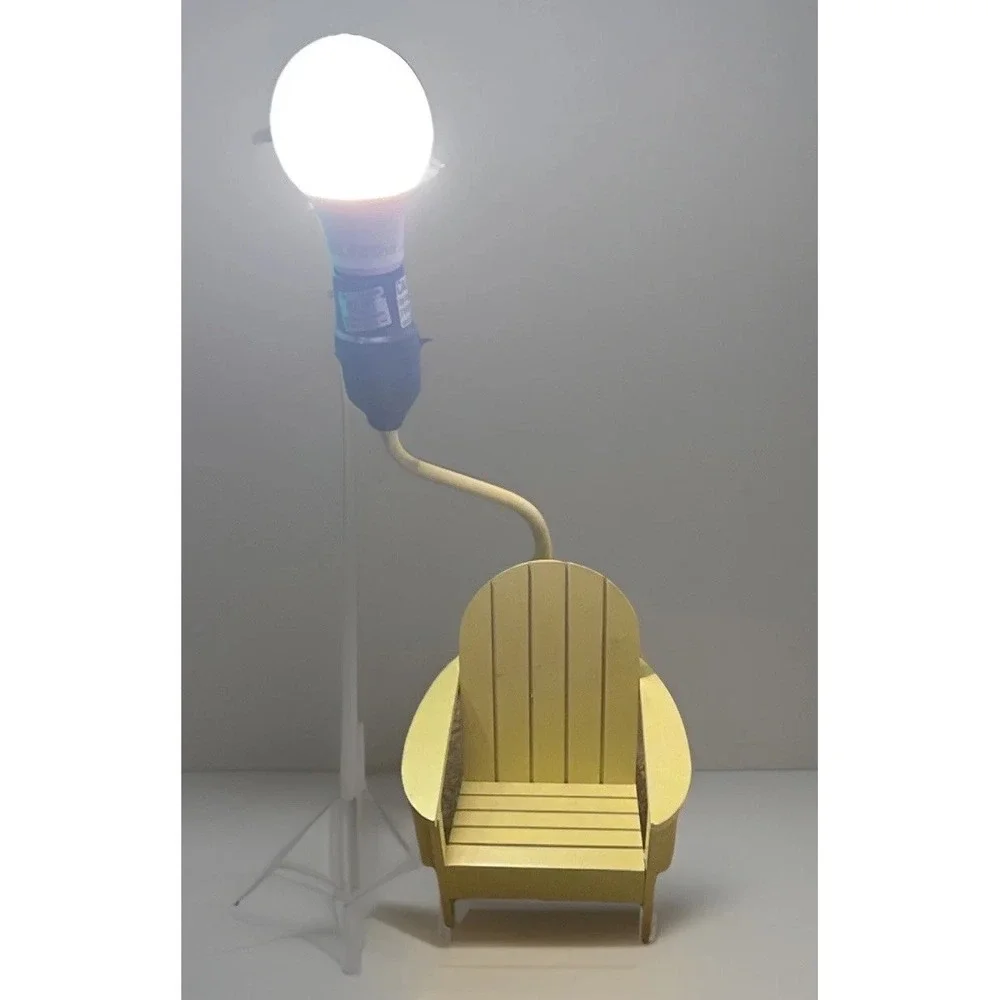 Mini Adirondack Chair Lamp Yellow Cottage Coastal Beach House Accent Light